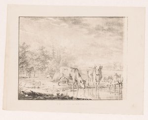vacas junto al agua de Pieter de Goeje (attributed to)