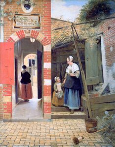 Patio de una casa en Delft, 1658 de Pieter de Hooch