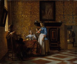 Tiempo de ocio en un entorno elegante de Pieter de Hooch