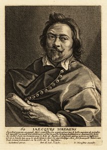 Retrato de Jacques Jordaens, pintor, dibujante y diseñador de tapices flamenco conocido por sus pinturas históricas, escenas de género y retratos de Pieter de II Jode