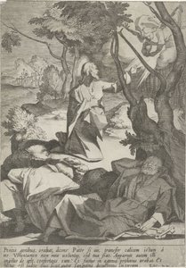Cristo en el hof van Getsemaní Passie van Christus (título de la serie) Pasión y Resurrección (título de la serie) de Pieter de Jode (I)