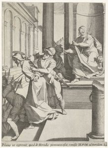 Cristo es enviado por Pilato a Herodes Pasión de Cristo (título de la serie) Passionis et resurrectionis (título de la serie) de Pieter de Jode (I)