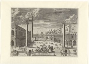 Vista de la Piazzetta de Venecia, 1585 Vrbs Venetvm vt Nvlli (...) (título sobre el objeto) de Pieter de Jode (I)