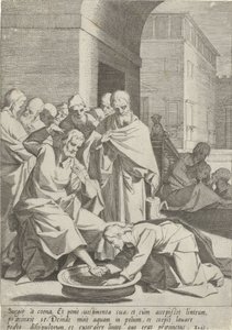 Voetwassing Passie van Christus (título de la serie) Pasión y Resurrección (título de la serie) de Pieter de Jode (I)