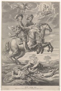 Fernando de Austria con Fernando, rey de Bohemia y Hungría, a caballo en la victoria de Nördlingen Entrada gozosa del Cardinal-Infant en Gante, 1635 (título de la serie)