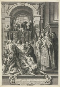 San Martín cura a un hombre poseído de Pieter de Jode (II)