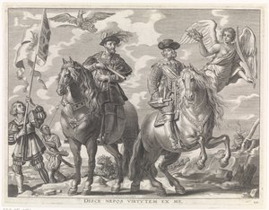 Carlos V y Fernando a caballo Entrada gozosa del Cardinal-Infant en Gante, 1635 (título de la serie)