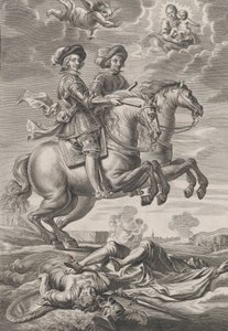 Placa 10: El Rey de Hungría y Fernando a caballo, de 