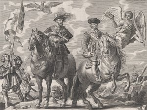 Placa 20: Carlos V y Fernando a caballo, del 