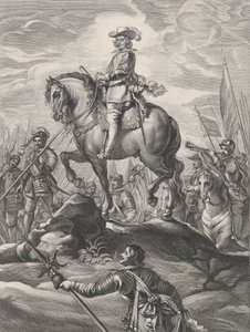 Placa 8: Fernando a caballo cruzando los Alpes, de 