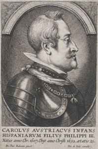 Retrato de Carlos de Austria, Infante de España, de perfil a la derecha