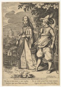 Mediolanensis Viri Feminaeque Ornatus, de Modas de Diferentes Naciones de Pieter de Jode I