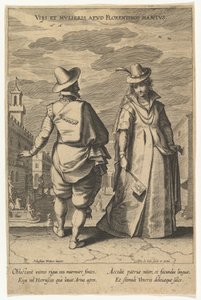 Viri et Mulieris apud Florentinos Habitus, de Modas de Diferentes Naciones de Pieter de Jode I