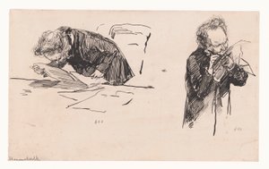 Dos bocetos del ministro Heemskerck en la Cámara de Representantes