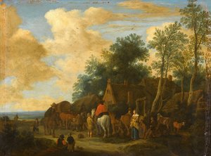 Parada en una posada de carretera de Pieter de Molijn