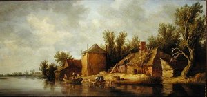 Paisaje fluvial (óleo sobre tabla) de Pieter de Neyn
