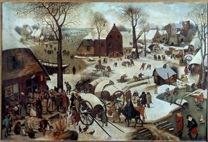 Pago del diezmo o el Censo en Belén. de Pieter Bruegel the Elder