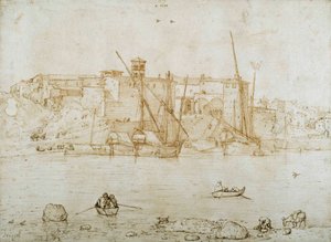 Vista de la Ripa Grande, Roma, c.1552 de Pieter Bruegel the Elder