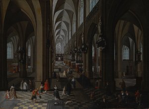 Interior de la Catedral de Amberes, 1651 de Pieter the Elder Neeffs