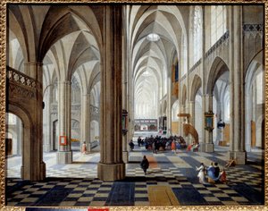 Interior de la Catedral de Amberes de Pieter the Elder Neefs