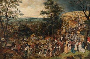 Cristo con la cruz a cuestas de Pieter the Younger Brueghel