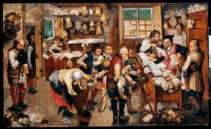 Campesinos pagando diezmos de Pieter Brueghel the Younger