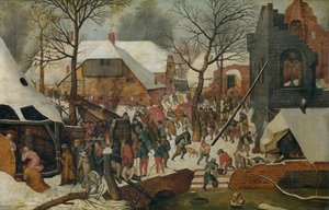 Adoración de los Reyes Magos en la nieve (óleo) de Pieter the Younger Brueghel