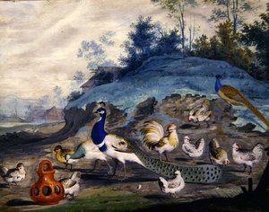 Aves exóticas en un paisaje pintoresco (2) de Pieter the Younger Holsteyn