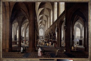Vista interior de la Catedral de Amberes de Pieter the Younger Neefs