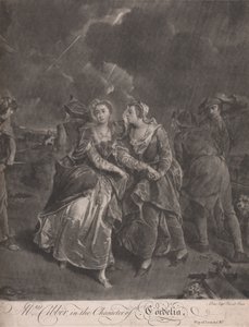 La Sra. Cibber en el personaje de Cordelia en la obra del Rey Lear, Acto III