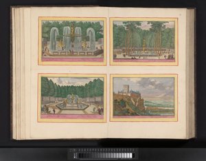 Kaart van het beleg van Barcelona, ​​1706 Plano de la Ciudad de Barcelona y Chateau de Mont Juy con los acercamientos del Ejército de Francia (...) (título sobre objeto) de Pieter van Call (II)