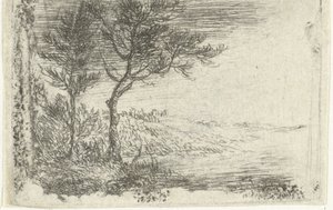 Alemán: Paisaje con dos árboles