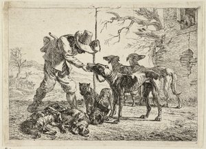 Cazador con siete perros de Pieter van Laer