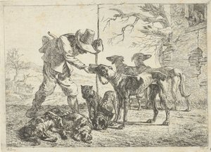 Cazador con siete perros de Pieter van Laer