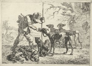 Cazador con siete perros de Pieter van Laer