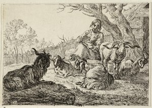 Diosa entre cabras y ovejas de Pieter van Laer