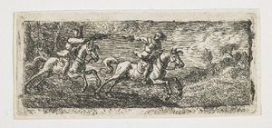 Dos jinetes luchando de Pieter van Laer