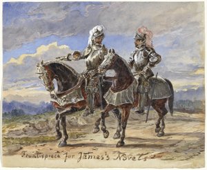 Dos caballeros a caballo en un paisaje de Pieter van Loon