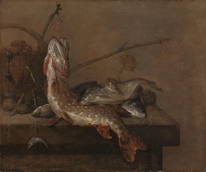 Bodegón con peces de Pieter van Noort