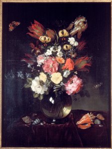 Jarrón y flores, 1655 de Pieter van de Venne