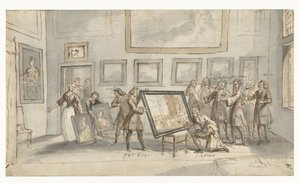 El príncipe Eugenio de Saboya en casa del marchante de arte J.P. Zomer de Pieter van den Berge