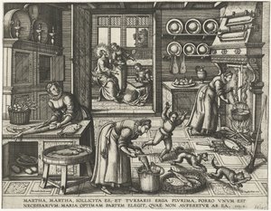 Cristo en la casa de Marta y María de Pieter van der Borcht (I)