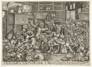 El zapatero y la hilandera como maestros de escuela de Pieter van der Borcht (I)