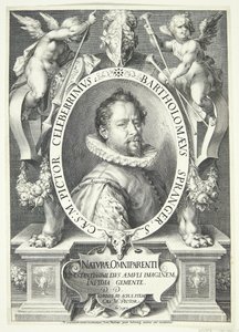 Dios se revela a Abraham en forma de ángel, y Abraham se levanta de Pieter van der Borcht