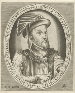 Retrato de Felipe II, Rey de España Retratos de gobernantes (título de la serie) de Pieter van der Heyden