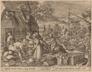 Otoño de Pieter van der Heyden after Hans Bol