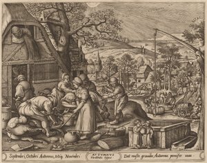 Otoño de Pieter van der Heyden after Hans Bol