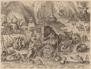 Avaricia de Pieter van der Heyden after Pieter Bruegel the Elder