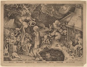 San Santiago y el mago Hermógenes de Pieter van der Heyden after Pieter Bruegel the Elder