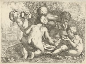 Bacanal con cinco amorcillos de Pieter van der Plas (II)
